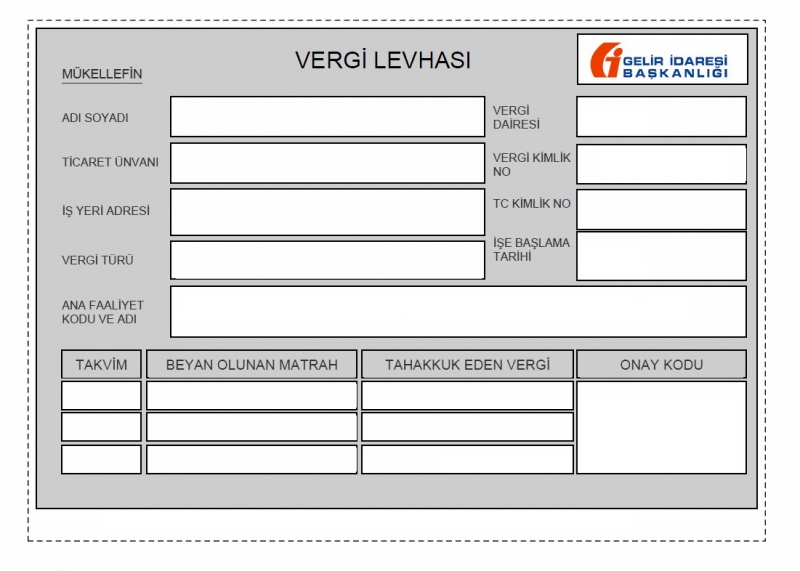 Vergi Levhalarını ! İnternet Vergi Dairesinden almayı unutmayın